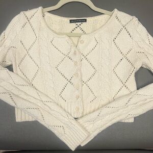 Brandy Melville Cream Cable Knit Cardigan